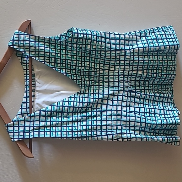 Kate Spade Tatiana Peplum Fitted Sleeveless Breeze Block Side Zip Top, Sz M - Picture 2 of 5